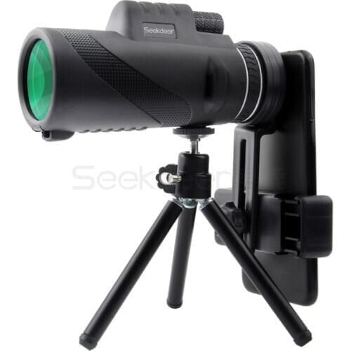 40X60 Telescope Monocular Monocular Binoculars Clear Weak Night Vision Pocket Telescope with Smart Phone Holder for Camping
