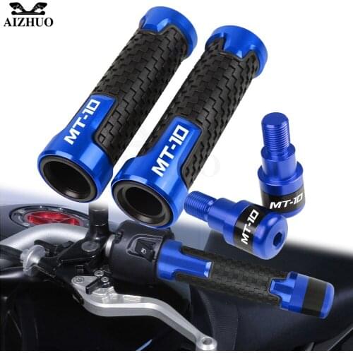 MT10 Motorcycle Accessories Handlebar Grips Handle Bar Cap End Plug FOR YAMAHA MT-10 / FZ-10 2016 7/8"22mm CNC Aluminum LOGO