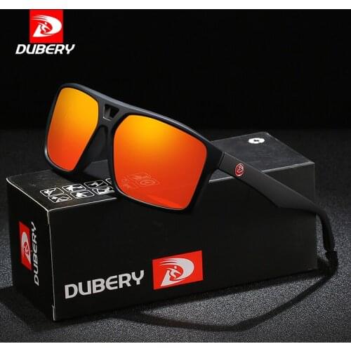 DUBERY Vintage Sunglasses Polarized Mens Sun Glasses For Men Driving Black Square Oculos Male 8 Colors Model D009