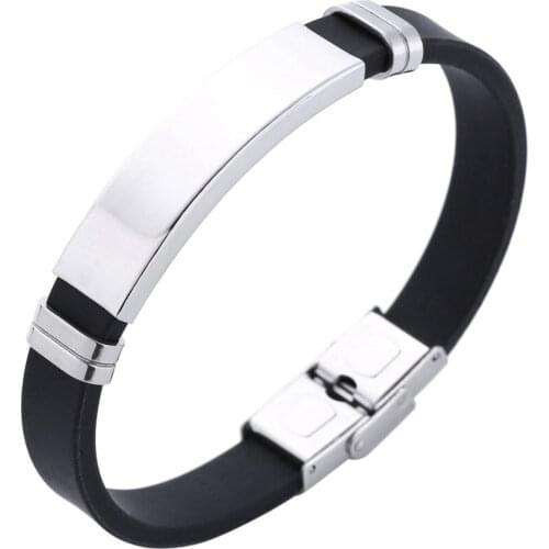 ORCHYO Gold/Silver Color Stainless Steel Cuff Bracelet Silicone For Men USA/RUSSIAN /UKRAINE Bangles Jewelry Best Gift Wholesale