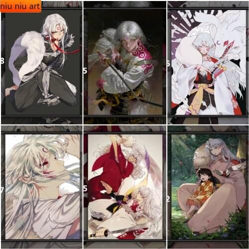 InuYasha Sesshomaru X Rin Anime Diamond Painting Diamond Mosaic Cross Stitch Kits Full Diamond Embroidery Room Decoration
