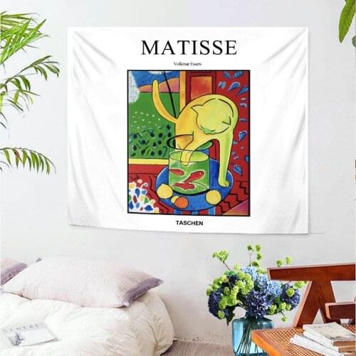 Nordic Modern Art Simple Lines Polyester Tapestry Wall Hanging Room Bedspread Art Paintings Wall Cloth Home Decoration