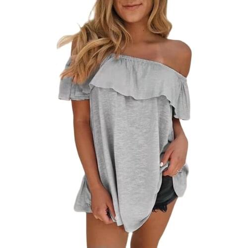 New Design Good Quality Factory Price Fashion Hot Selling Womens Solid Color Ruffled Neckline Short-Sleeved Shirt