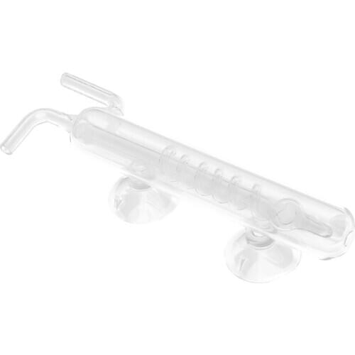 NEW Spiral Glass Planted Aquarium Tank CO2 Diffuser / Bubble Counter with Suction Cup 15cm Long