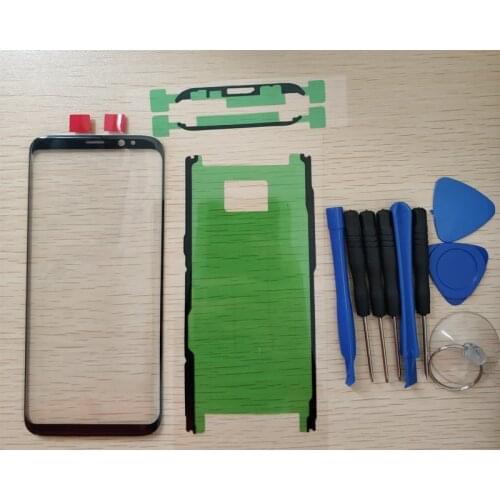 For Galaxy S8 G950F Touch Screen for Samsung Galaxy S8 Plus G955F Front Glass Panel Cover Outer Glass Lens Spare Parts + 3M Glue