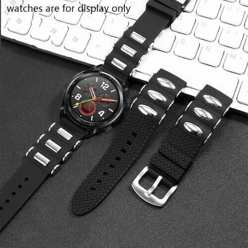 Replacement Strap For Soft Silicone Watchband 22mm Black Bracelet For Huawei Watch PRO GT2 Sport metal watch chain