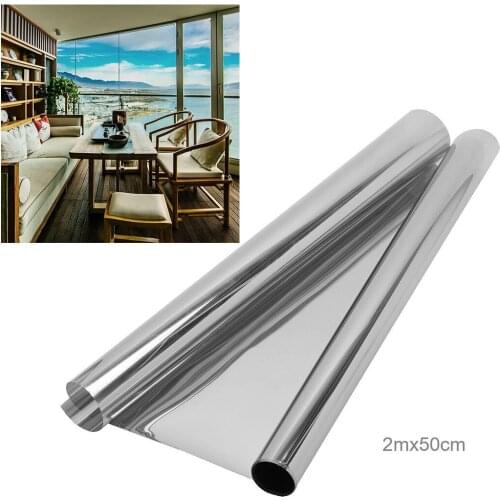 Heat Insulation Mirror Film 50cm X 200cm One Way Mirror Film Privacy Glass Sticker Reflective UV Solar Insulate For Home Office