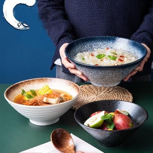 Japanese ceramic bowl ramen bowl tableware set mixed salad bowl household noodles rice bowl soup bowl large creative