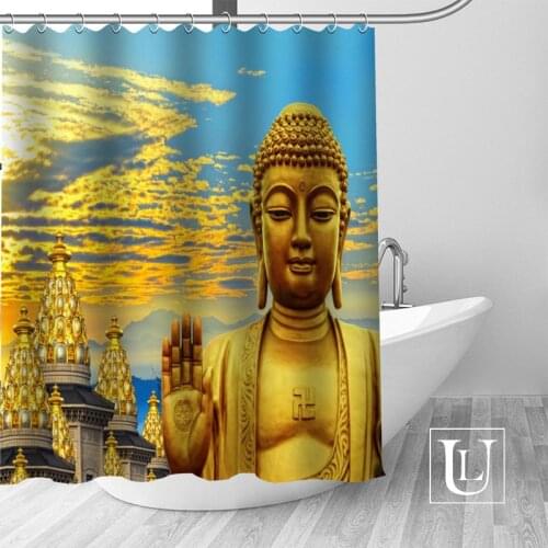 Custom Buddha Bath Curtain Fabric Modern Shower Curtain bathroom beautiful Curtains Bath decor