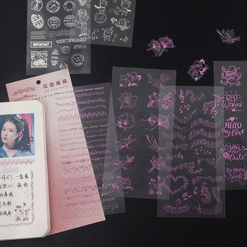 1 Sheets Stickers Self Adhesive Letter PET Stickers Scrapbooking Deco Album DIY Decorative Stationery Stickers Art Supplies