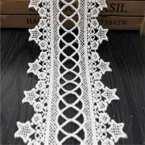 1Yard 7.8cm Width Black/White Embroidered Net Lace Fabric Trim Ribbons DIY Sewing Handmade Craft Materials