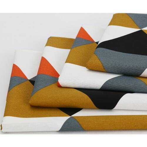 100% cotton sateen Geometric triangle fabric for sewing women clothing upholstery tissue wedding dress cushion DIY