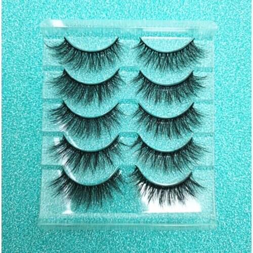 5 Pairs Handmade Eyelashes 3D Soft Mink Hair False Lashes Natural Long Wispy Makeup Fake Eye Lashes Extension Tools Supplies