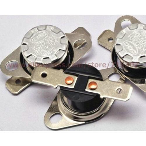 PHISCALE 5pcs KSD301 Normal Closed Thermostat Temperature Switch 100C degree 250V 10A
