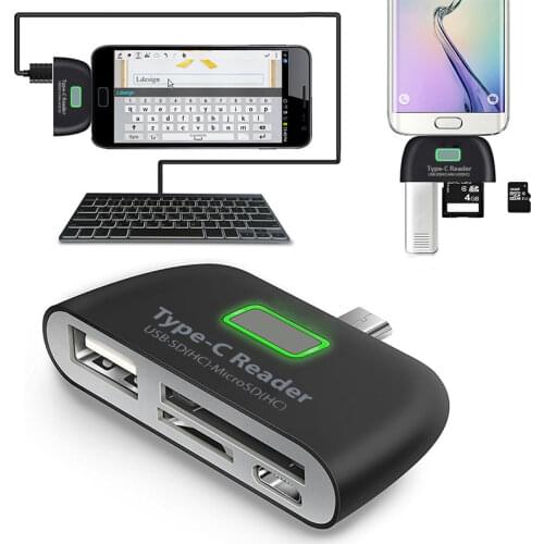 Reader Adapter Micro USB Charge Port for PC Universal 4-In-1 Multifunctional Hub 2.0 with SD Smart Card TF OTG