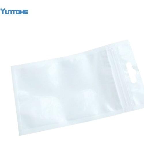 White+Clear Self Seal Zipper Plastic Retail Packaging Bag, Poly bag Hang Hole for Phone Case car charger USB cable 1000pcs/lot