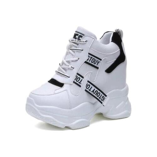 Spring autumn womens daddy shoes high top vulcanized sneakers womens heighten shoes