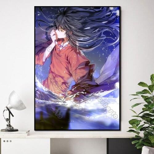 Canvas Painting Wall Poster Janpanese Animation Inuyasha Picture a Man Dressing Red for Living Room Bedrooms Wall Decoration