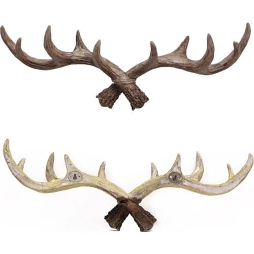 Resin Coat Hooks Deer Antlers Wall Hanger Towel Hook Hat Racks Key Hanger Clothes Rack Storage Organizer Bathroom Accessories