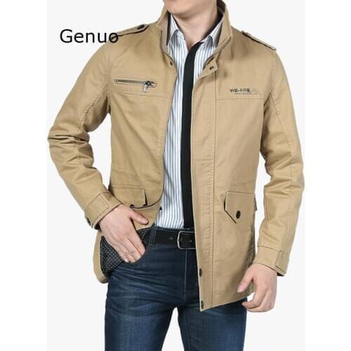 Mens Casual Jacket Cotton Washed Coats Mens Army Military Outdoors Plus Size 4XL Autumn Winter Jackets Jaqueta Masculina