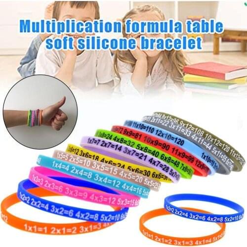 Soft Silicone 12Pcs/Set Multiplication Tables Bracelet Math Wristband Teaching Education Aids Learn Preschool Math Toy For K3Y7