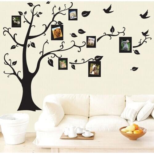 PVC Family Photo DIY Photo Tree Flying Birds Tree Wall Stickers Arts Home Decoration Living Room Bedroom Decals Posters