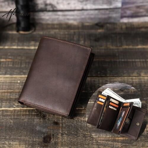 2021 new genuine leather wallet men luxury rfid blocking short wallets male purse coin pocket card holder money samll mini bag