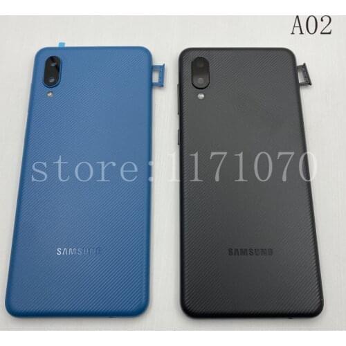 Original Full Set Samsung Galaxy A02 A 02 Battery Back Cover Door Rear Housing Case Replacement Phone Case With Camera Lens