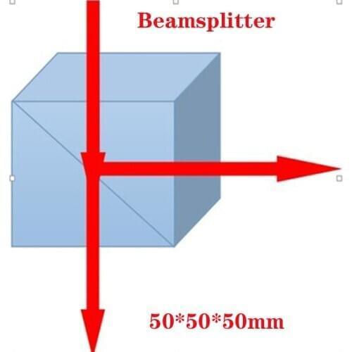 5:5 Splitting Ratio Beamsplitter Transflective K9 Big Cube Prism Optical Glass Triangular Prism50X50X50mm