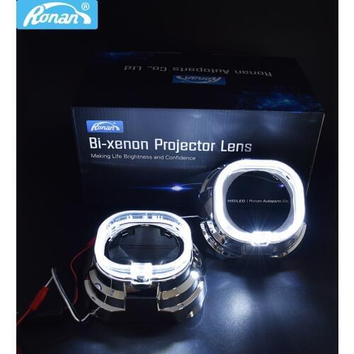 Ronan 3.0 LED optical angel eyes masks shroud for Koito Q5 Hella Bi xenon projector lens car headlights mask Automobile cover