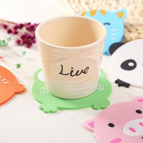 Cartoon Silicone Coaster Tableware Placemat Animal Shape Coffee Table Cup Mats Pad Drinks Coffee Holder Mat Kitchen Accessories