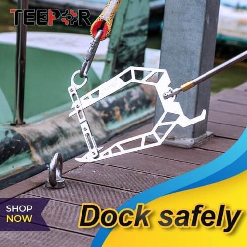 Teepor® Mooring Rope U Type Threader Multi-Purpose Dock Hook Boat Telescopic Fishing Rod Fishing Pole Reel Fishing Accessories