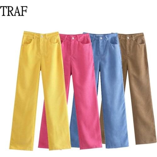 Женские вельветовые брюки TRAF China At AliExpress