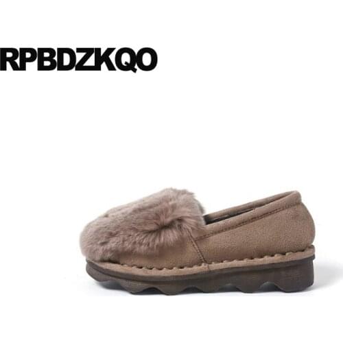 2021 Slip On Chinese Fur Suede Large Size Shallow Comfortable Designer Shoes China Casual Ladies Winter Flats Round Toe Women