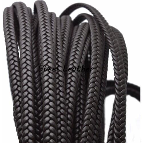 10m/lot Approx 8*3mm brown Braid Leather Cord Rope Thread Fitting DIY Necklaces & Bracelets Jewelry Findings Materials Leather