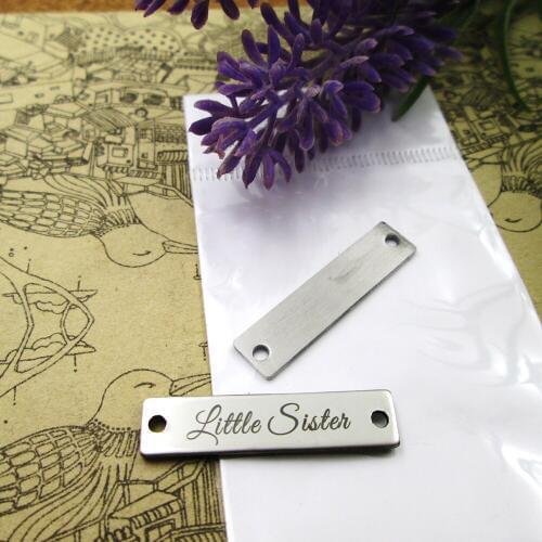 20pcs--Little Sister Connector stainless steel charms more style for choosing DIY Charms pendants for necklace 30x7mm