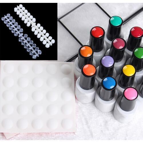 120pcs Round False Nail Tips Polish Gel Color Display Showing Shelf Card DIY Practice Nail Art False Tips Chart Gel Nail Palette