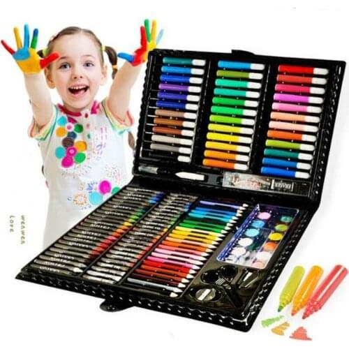 150pcs/set Children Drawing Painting Set Water Color Pen Crayon Oil Pastel Paint Brush Drawing Tool Art School stationery set