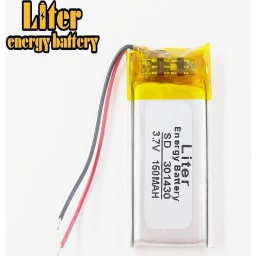 3.7V lithium polymer battery 301430 301530 150MAH Bluetooth speakers steelmate small toys