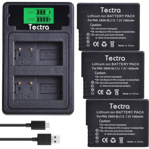 3pcs 1400mAh Bateria DMW-BLC12 BLC12E BLC12PP Battery+Dual Charger for Panasonic Lumix FZ1000,FZ200,FZ300,G5,G6,G7,GH2,DMC-GX8