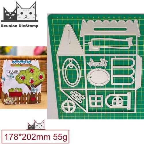 Cut Die 3D Box Cottage House Candy Bag Cut Metal Cutting Dies Scrapbooking Steel Craft Die Cut Embossing Paper Cards Stencils