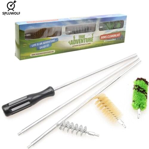 6Pcs/Set Aluminum 16 GA Gun Brush Cleaning Kit Tools Hunting Paintball Cleaner Accessories