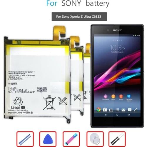 LIS1520ERPC 3000mAh Battery For Sony Xperia Z Ultra / ZU / L4 XL39h C6802 C6833 Togari Mobile Phone