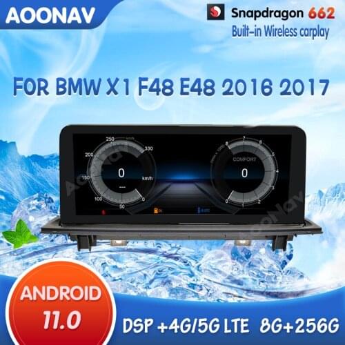 Snapdragon 662 256GB car radio GPS Navi For BMW X1 F48 E48 2016 2017 multimedia player Head Unit DVD Stereo Android 11