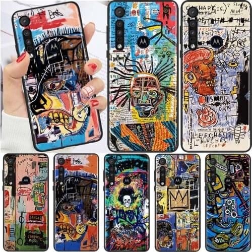 Jean Michel Basquiat Graffiti For Motorola G9 G8 G Edge One E7 E6 S 2020 E6i Power Lite Marco Hyper Fusion Plus Play Phone Case