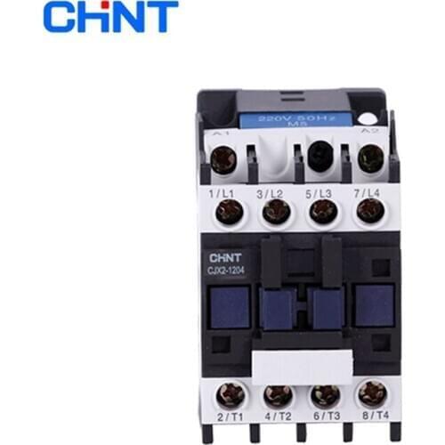 CHINT CJX2-1204 12A AC Contactor 4NO 220V 380V Rail Mount Contactor Industrial Electric