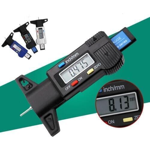 Digital Tire Tread Depth Gauge Meter Measurer LCD Display Tread Tire Tester Brake Shoe Pad For Cars Trucks Range 0-25mm