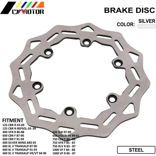 For Honda CBR125R REPSOL VFR400R CBR600R 600F XL 600 V TRANSALP VR/VT SLR 650 750 1000 VF F R Motorcycle Steel Brake Disc Rotor