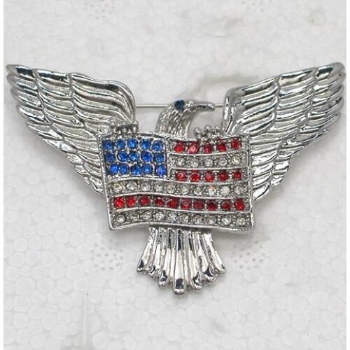 US Flag Eagle Brooch Rhinestone Pin brooches C914 E