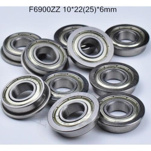 F6900ZZ 10*22&25*6 mm 10pieces Flange bearings 6900 F6900Z F6900ZZ chrome steel deep groove bearing